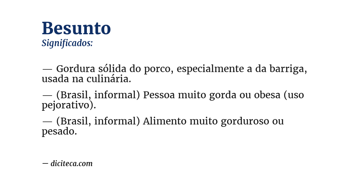 Significado de besunto