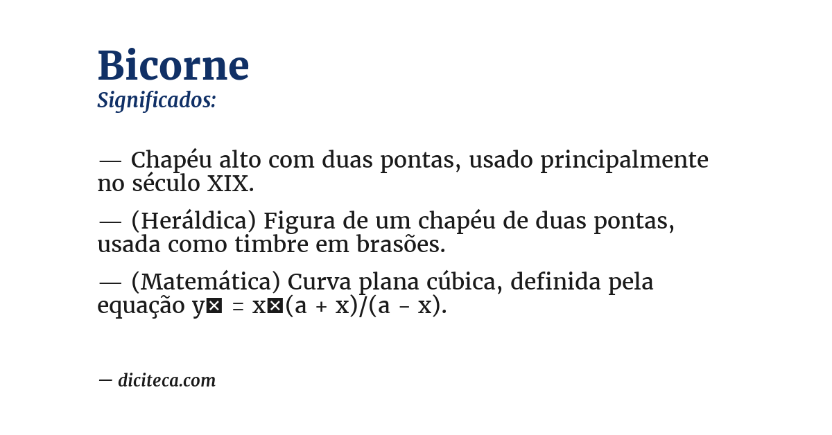 Significado de bicorne