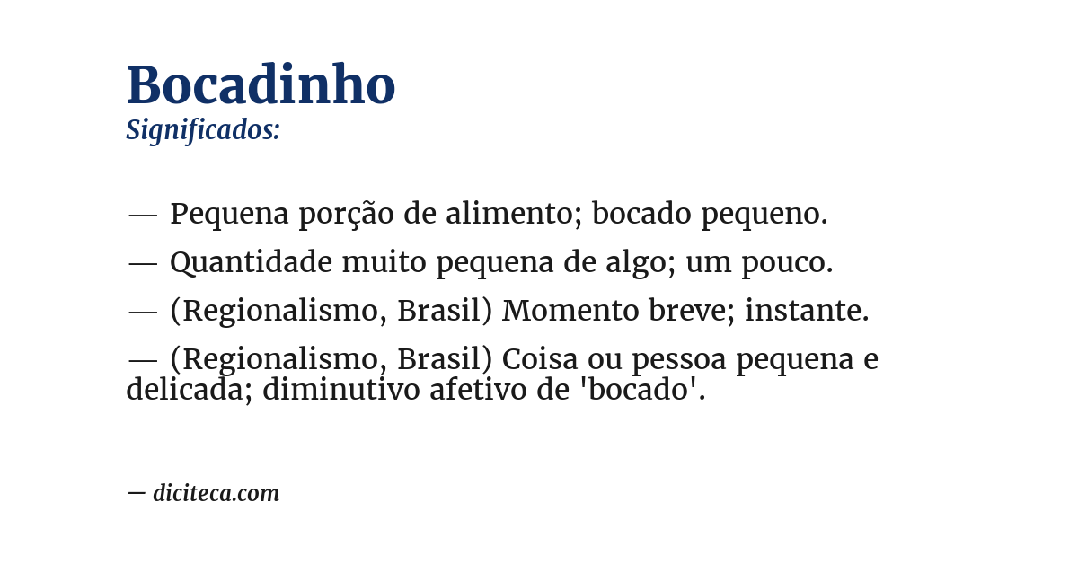 Significado de bocadinho