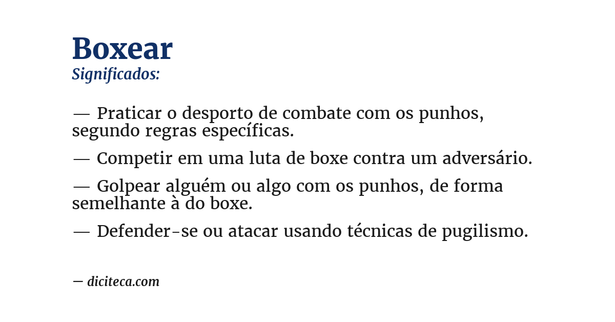 Significado de boxear
