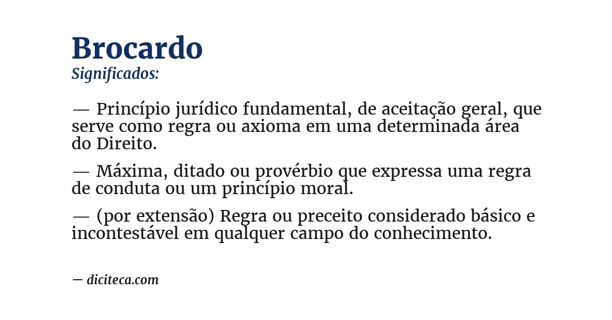 Significado de brocardo
