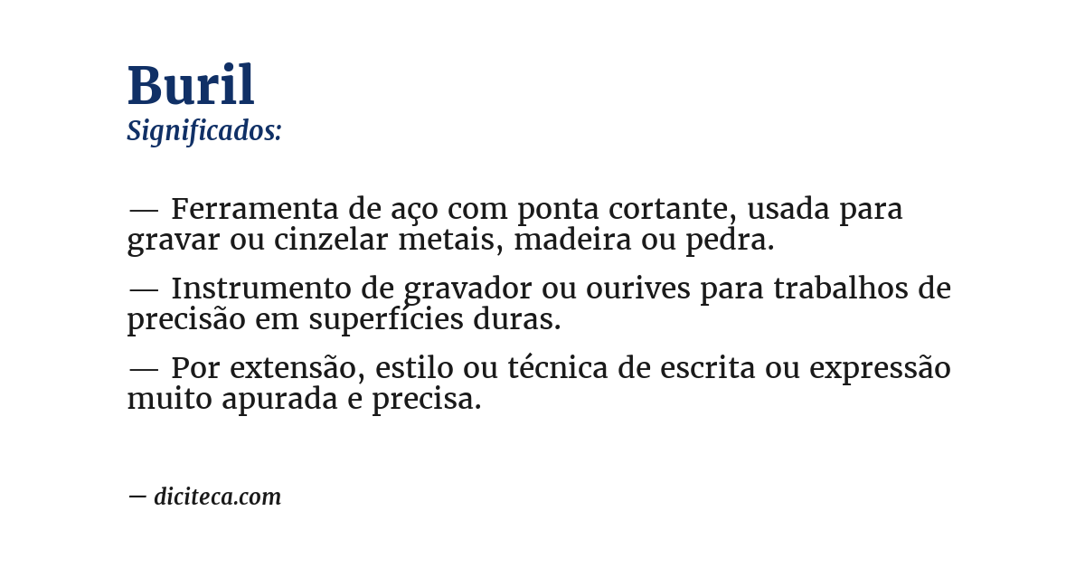 Significado de buril