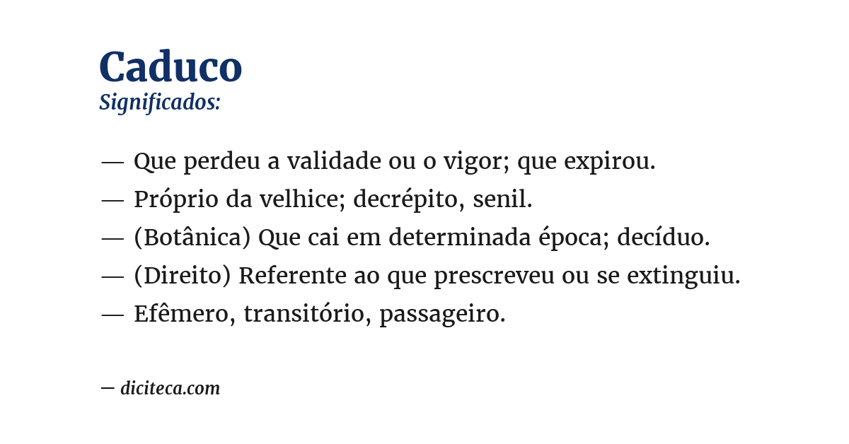 Significado de caduco