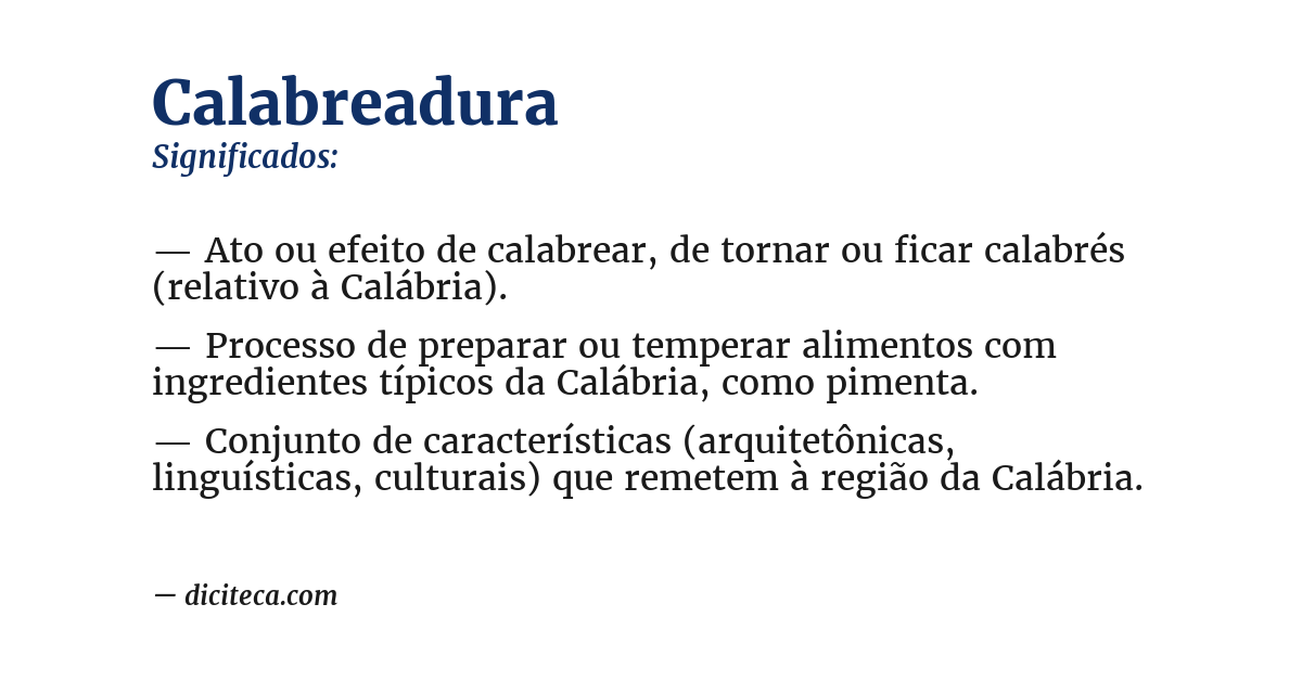 Significado de calabreadura