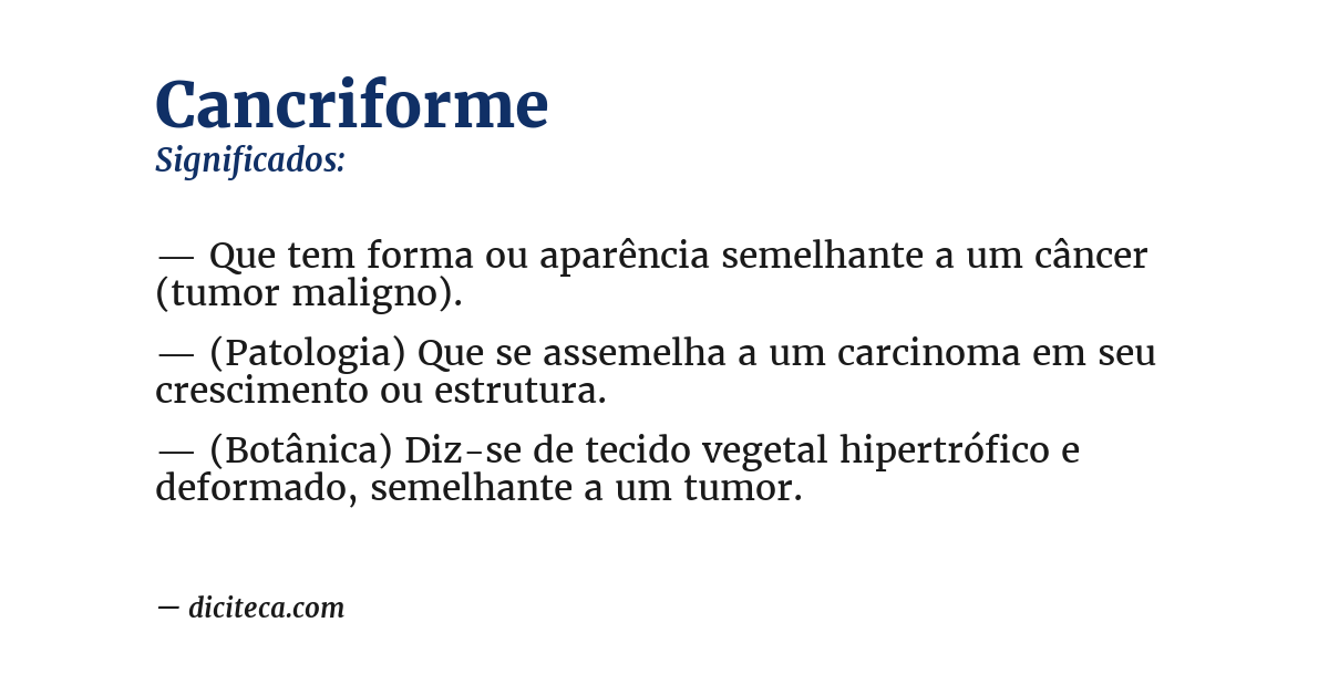 Significado de cancriforme