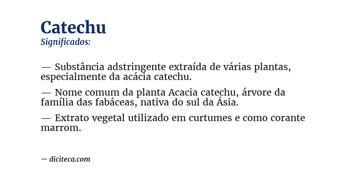 Significado de catechu