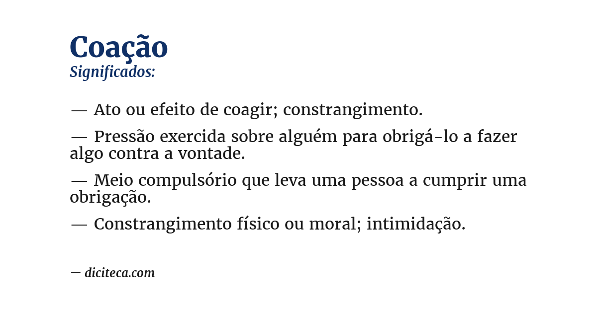 Significado de coação