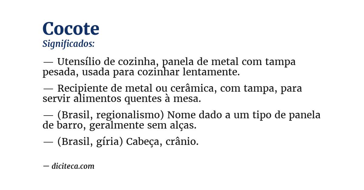 Significado de cocote