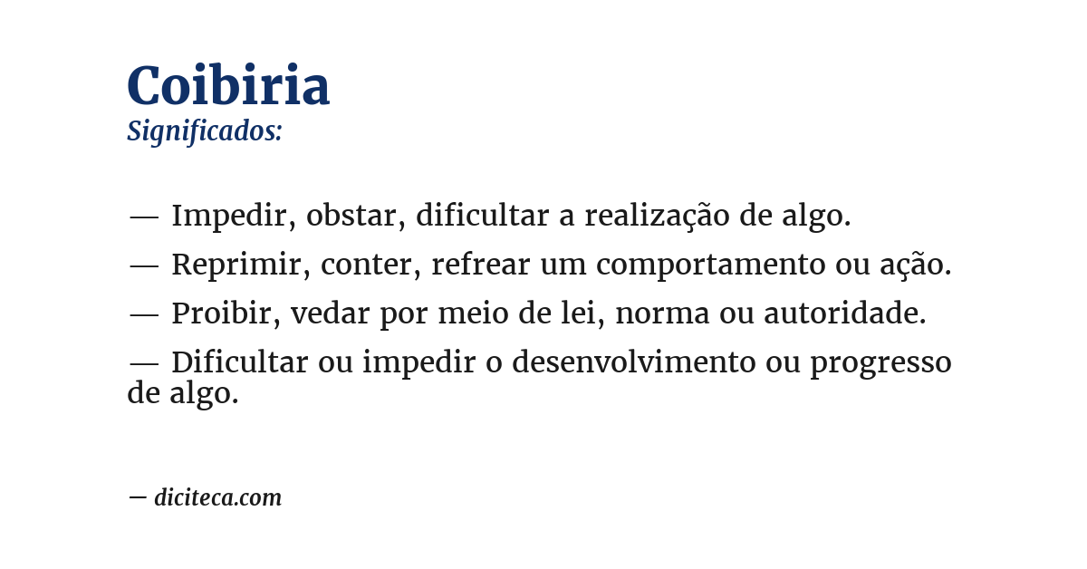Significado de coibiria