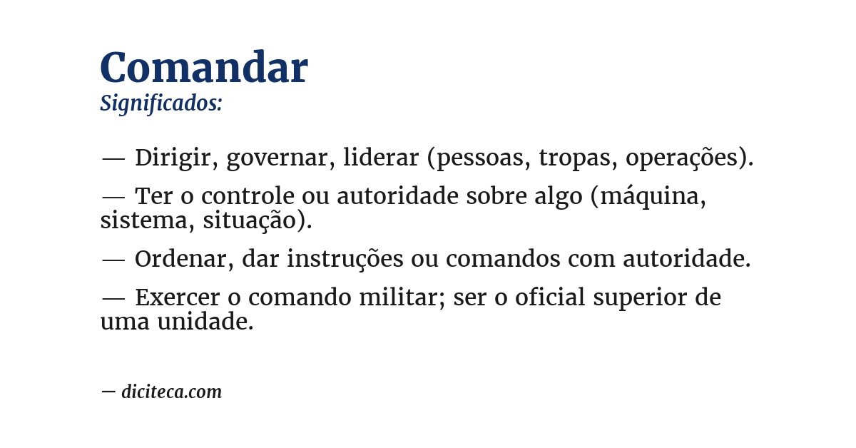 Significado de comandar