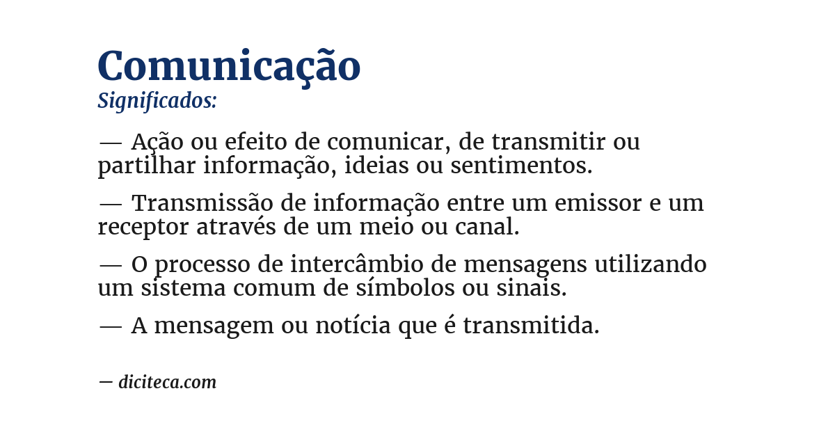 Significado de comunicação