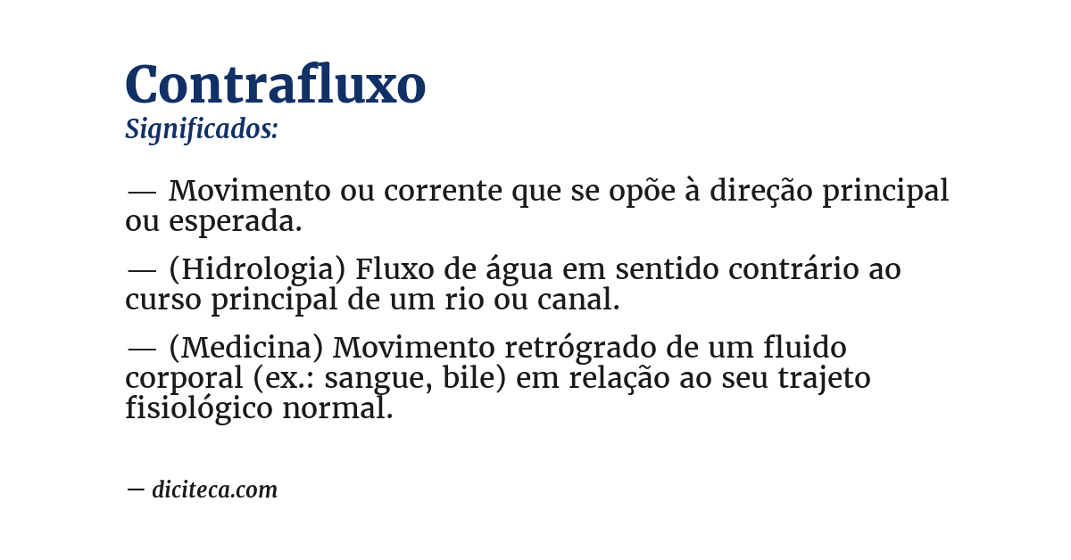 Significado de contrafluxo