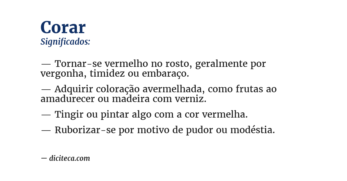 Significado de corar