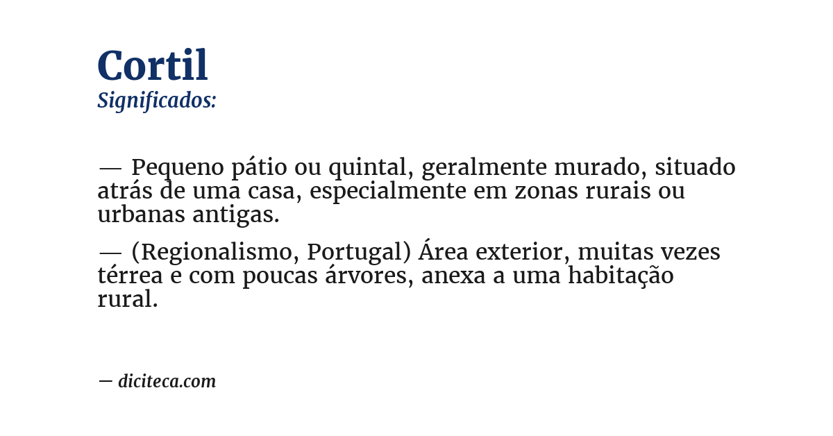 Significado de cortil