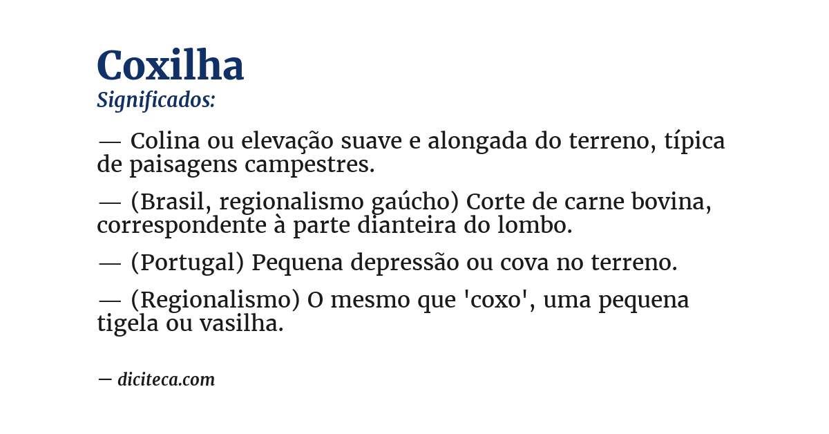 Significado de coxilha