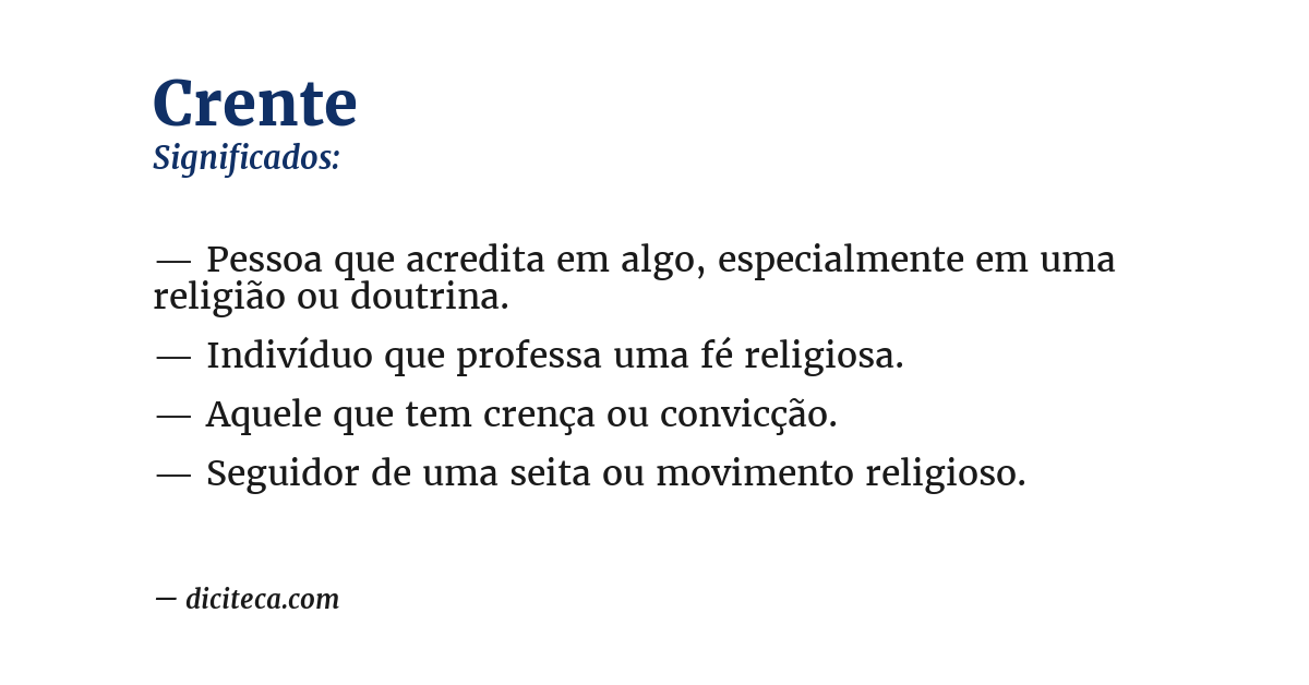 Significado de crente