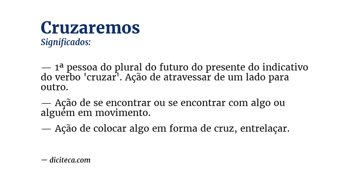 Significado de cruzaremos