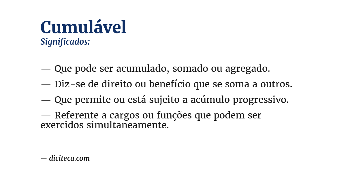 Significado de cumulável