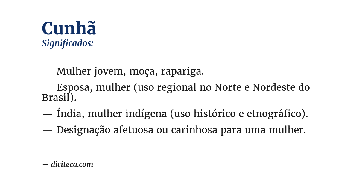 Significado de cunhã