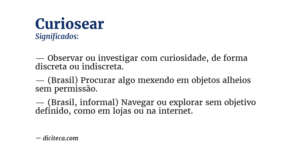 Significado de curiosear