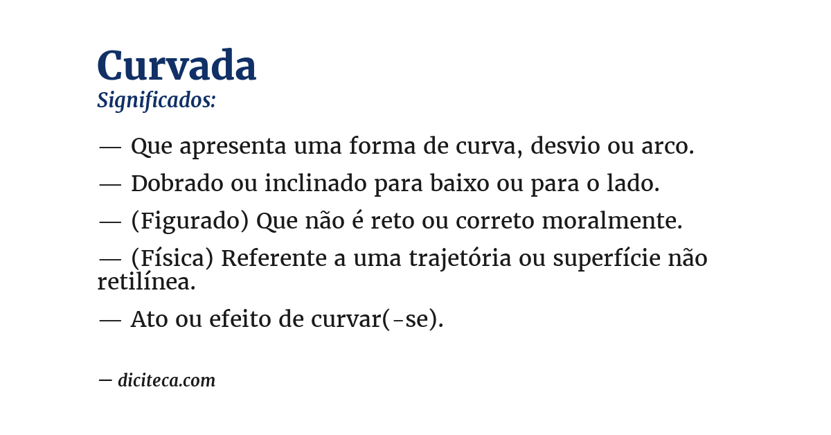 Significado de curvada