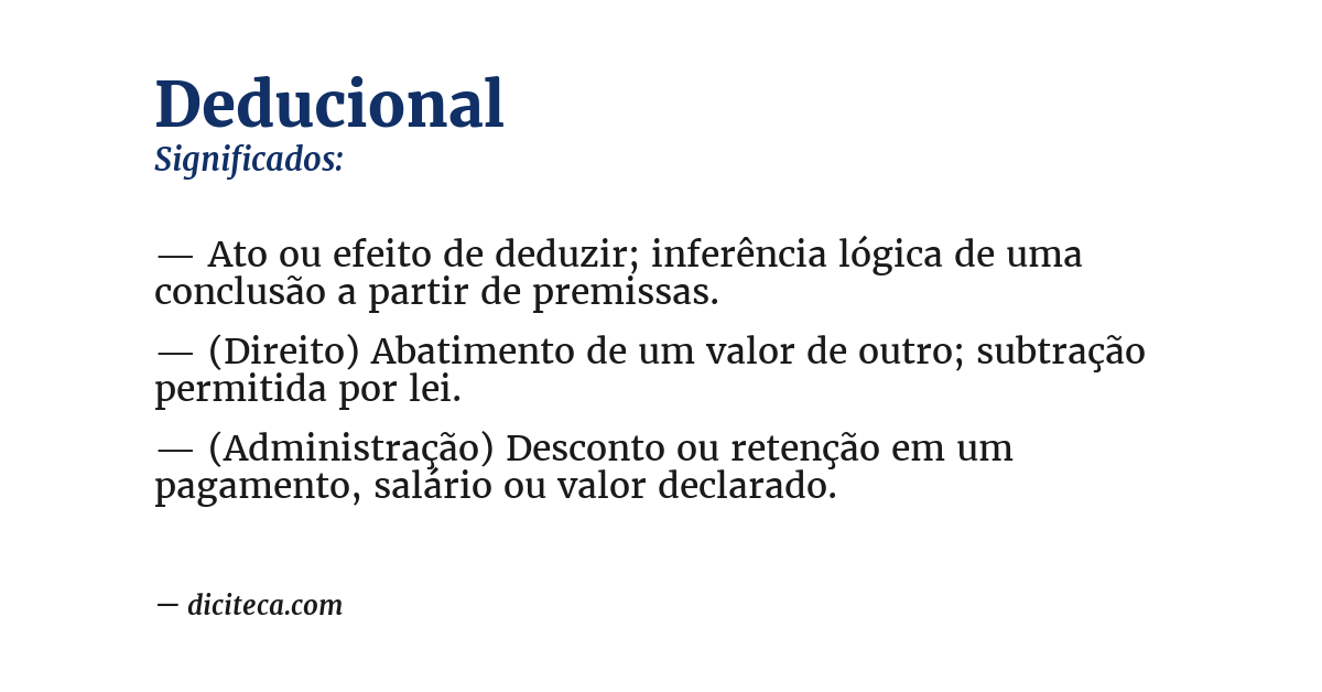 Significado de deducional