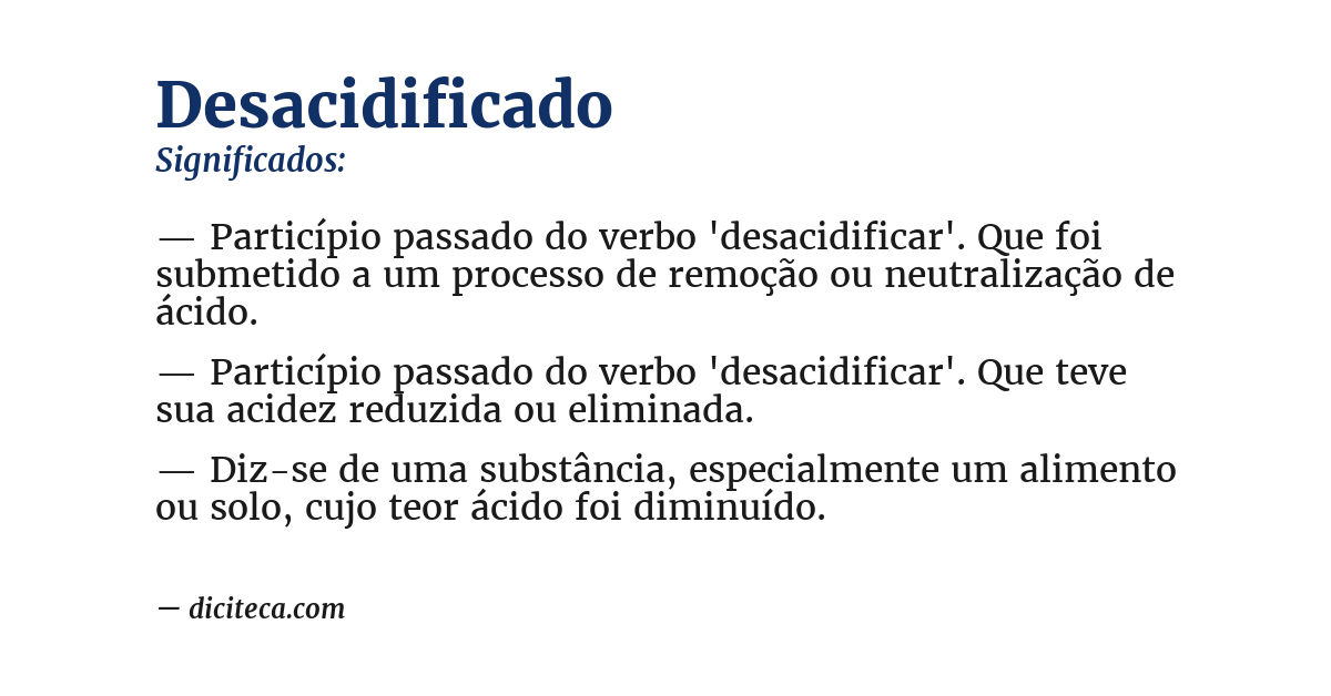 Significado de desacidificado