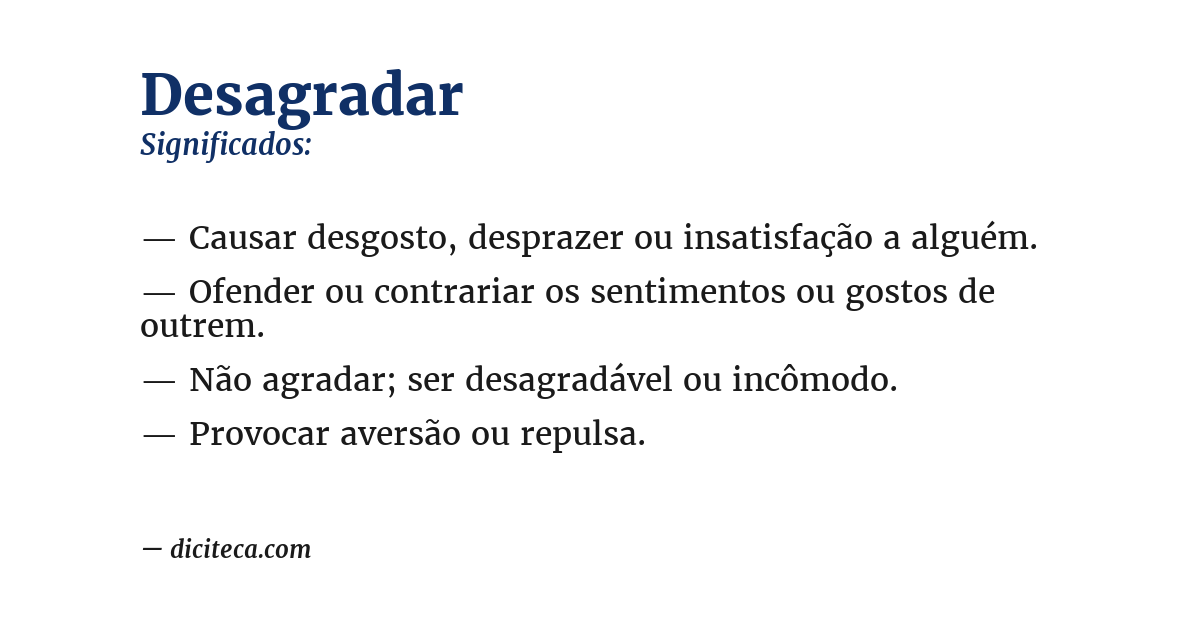 Significado de desagradar