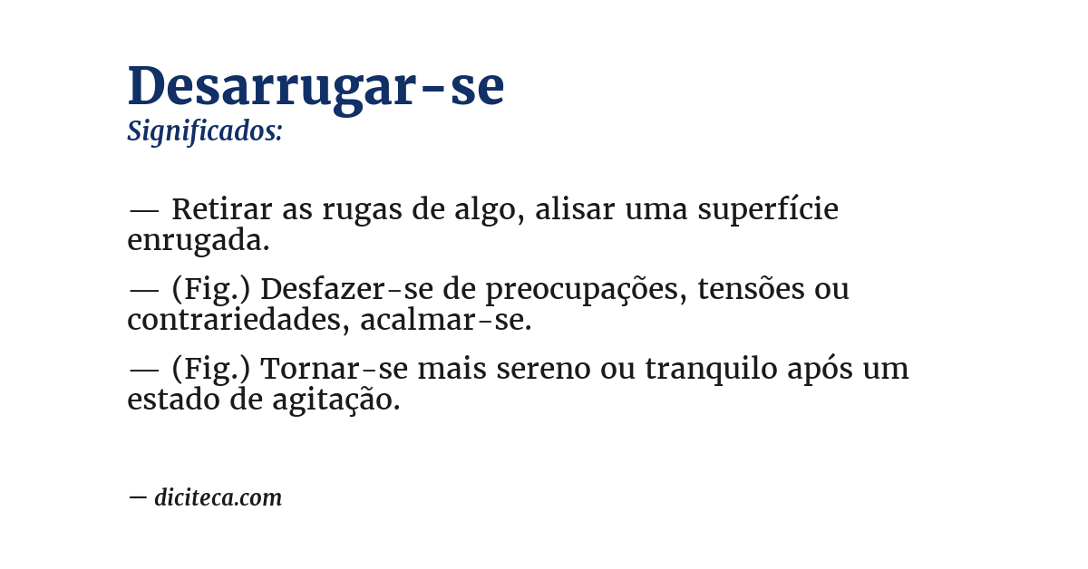 Significado de desarrugar-se