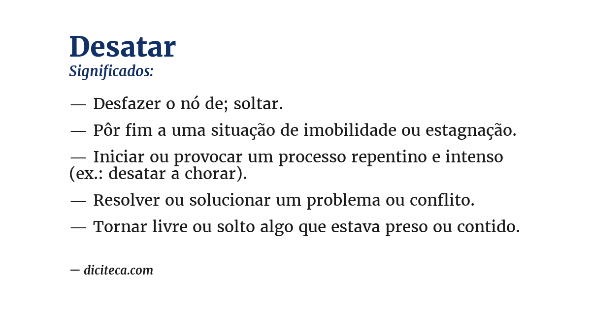Significado de desatar