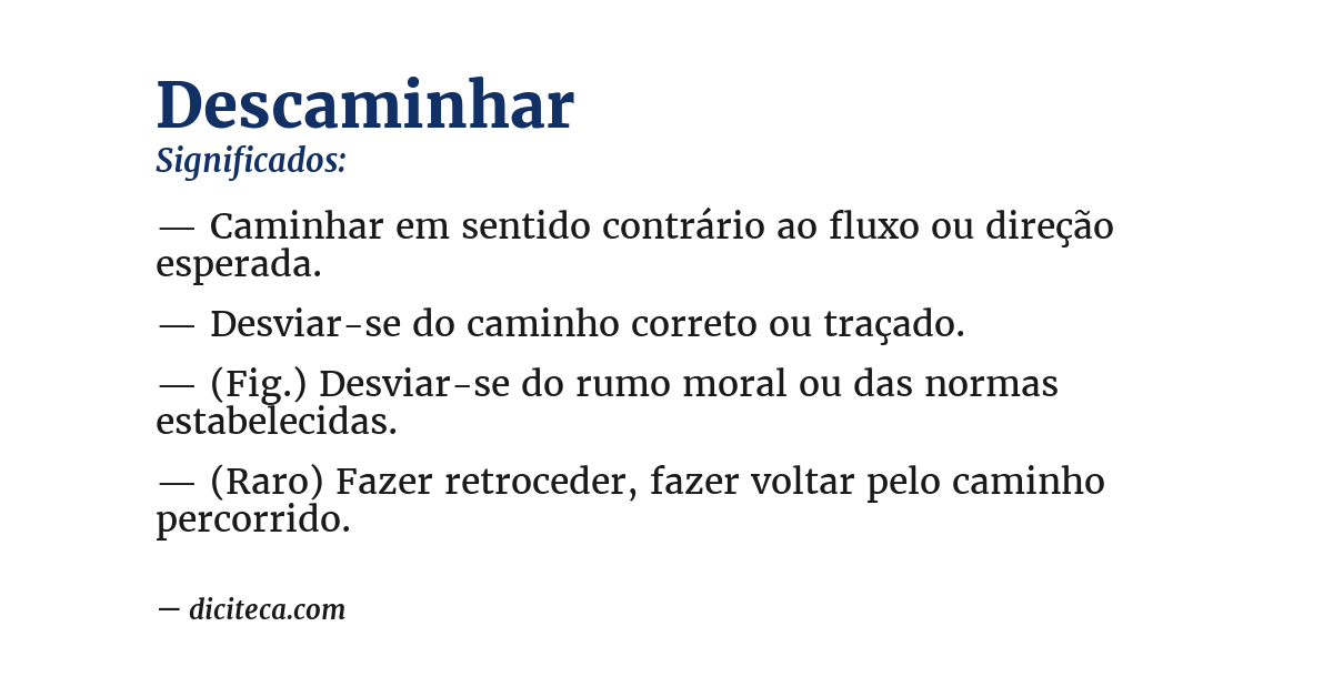 Significado de descaminhar