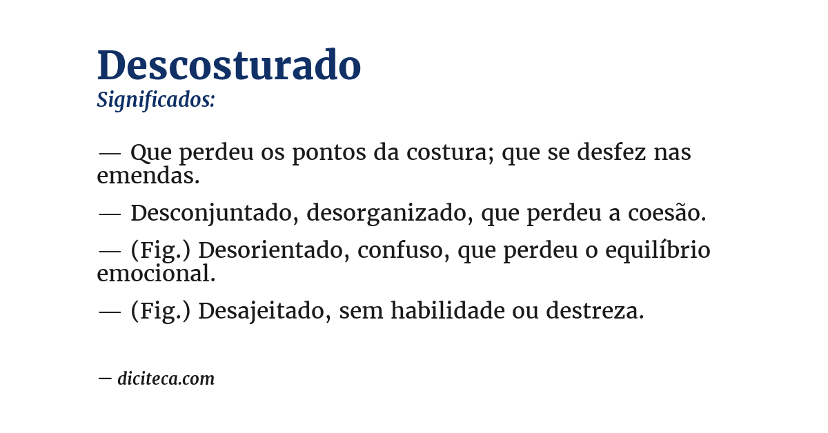 Significado de descosturado
