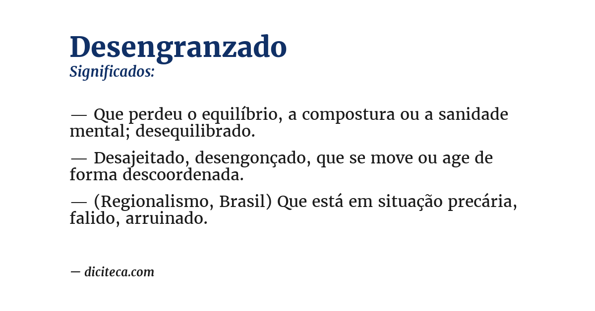 Significado de desengranzado
