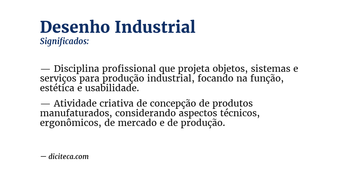 Significado de desenho industrial