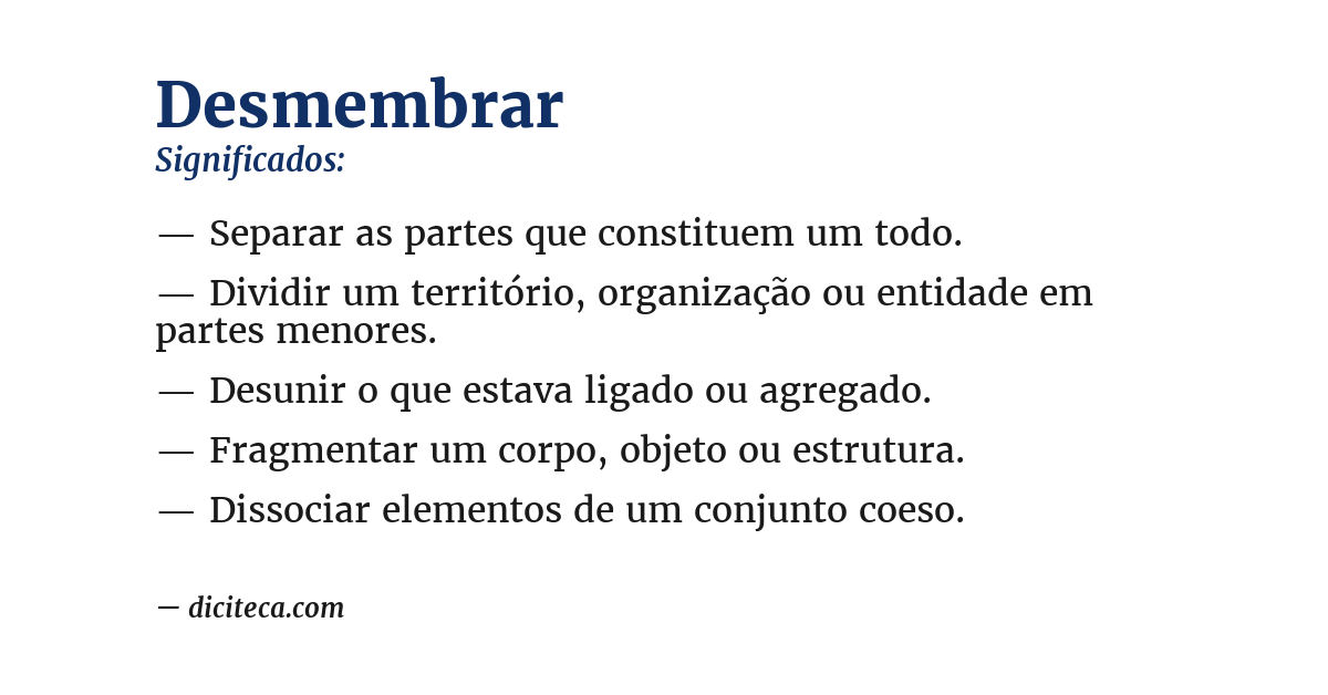 Significado de desmembrar