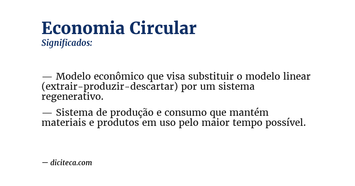 Significado de economia circular