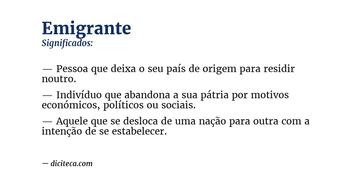Significado de emigrante