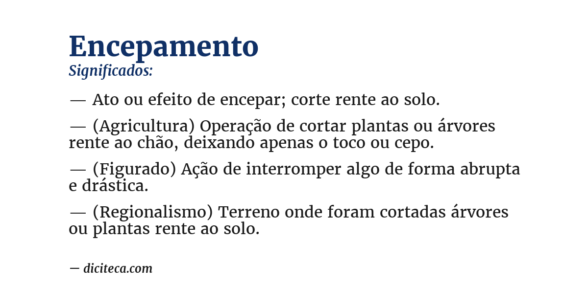 Significado de encepamento