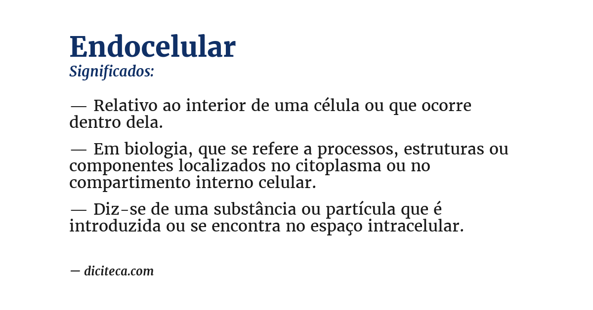Significado de endocelular