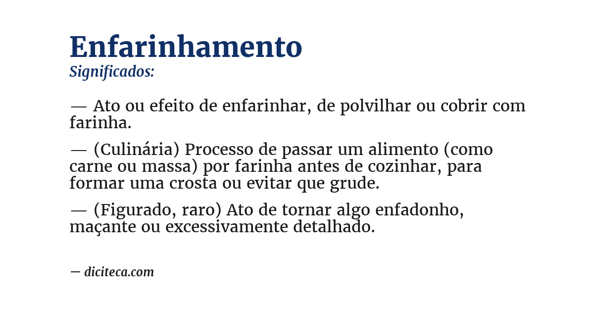 Significado de enfarinhamento