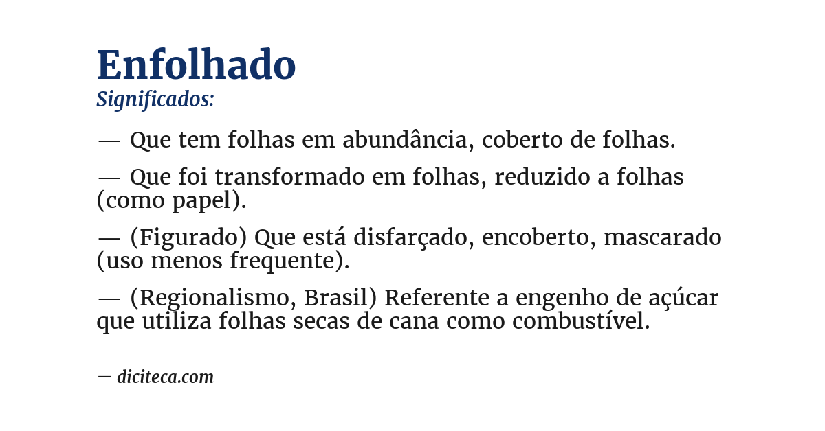 Significado de enfolhado