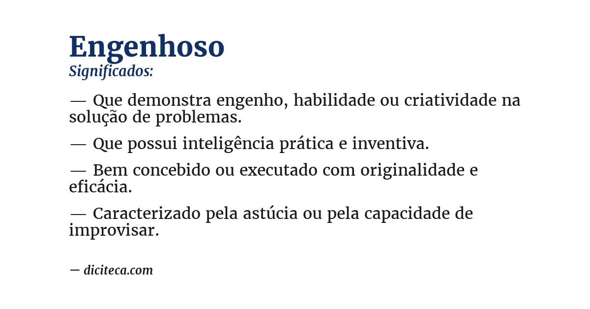 Significado de engenhoso