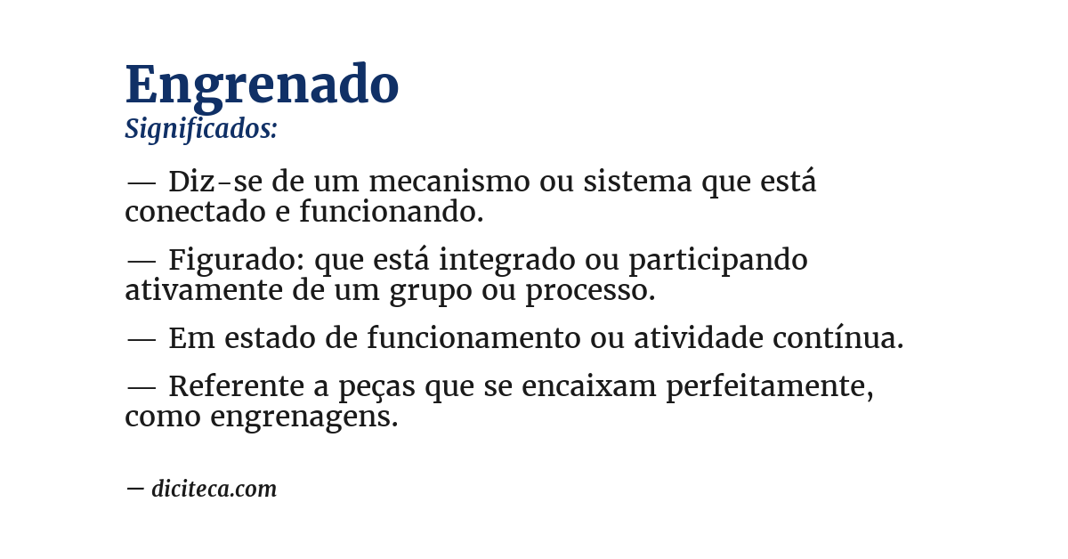 Significado de engrenado
