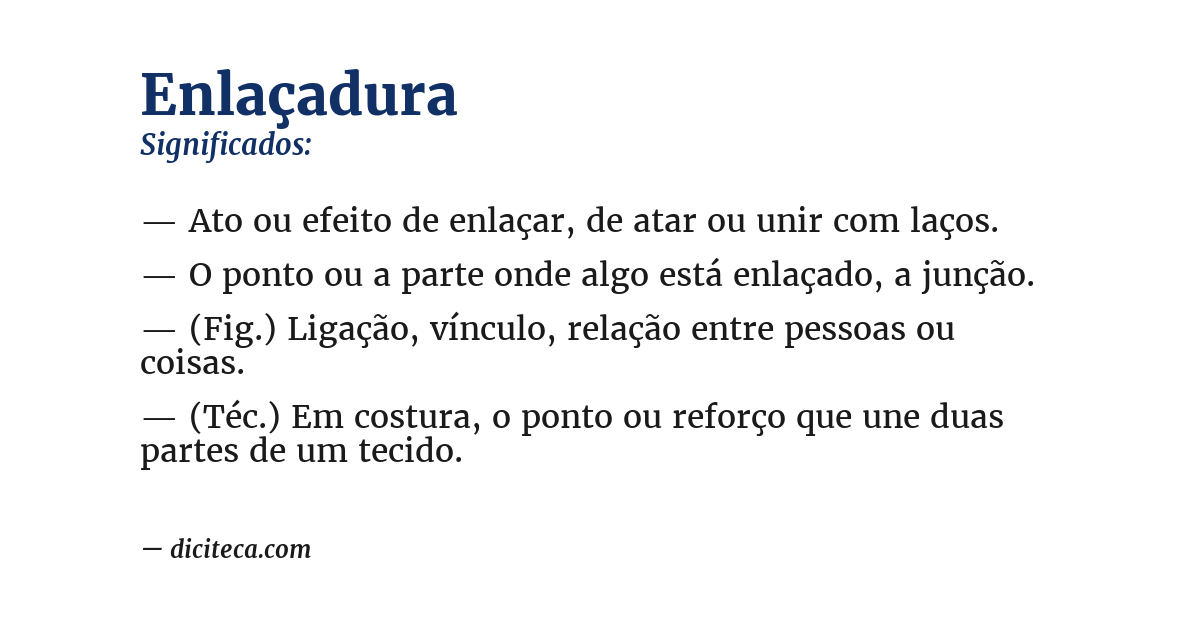 Significado de enlaçadura