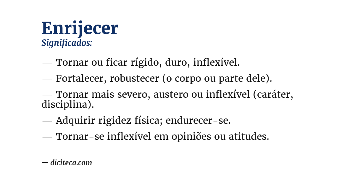 Significado de enrijecer