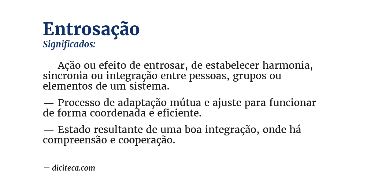 Significado de entrosação