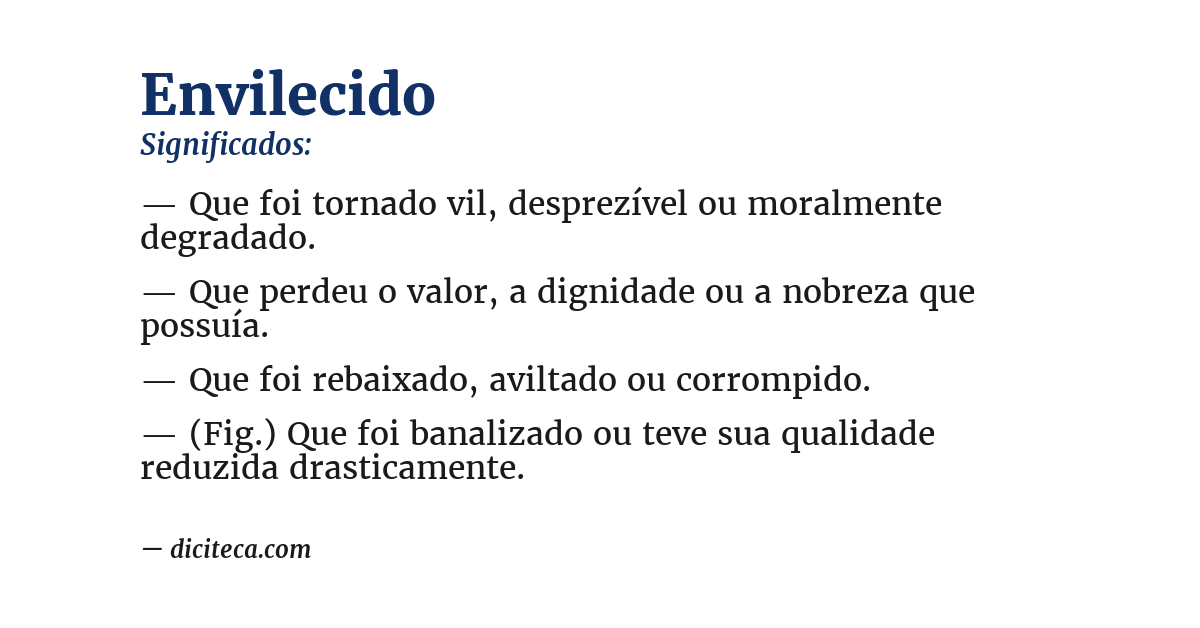 Significado de envilecido