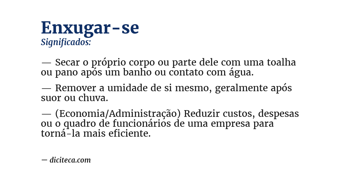 Significado de enxugar-se