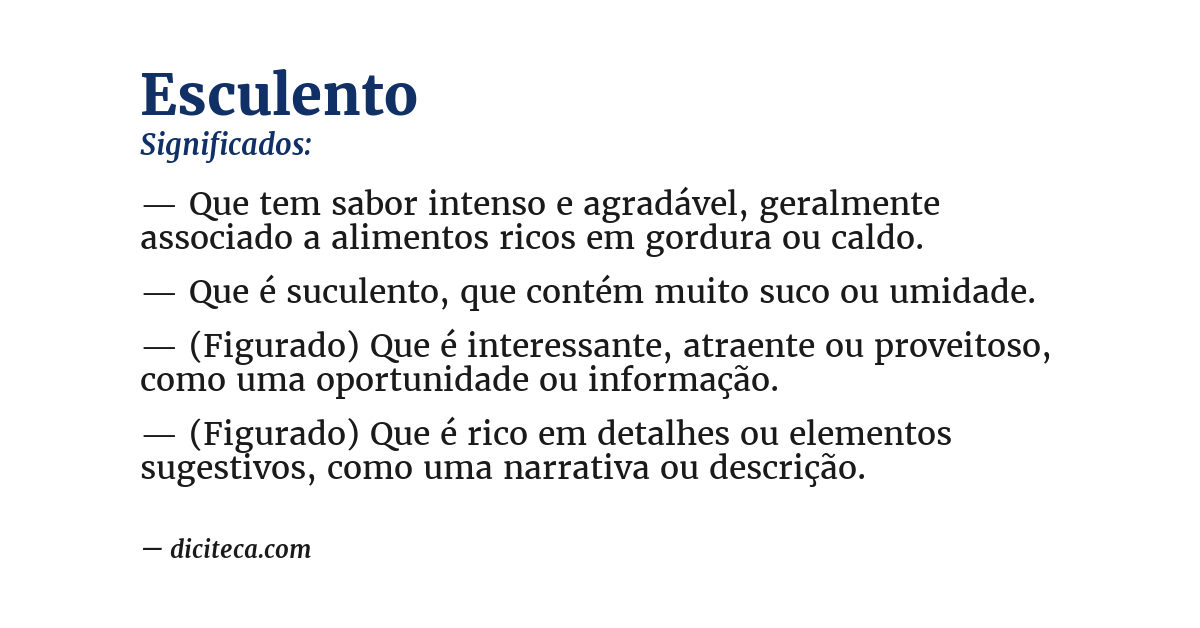 Significado de esculento