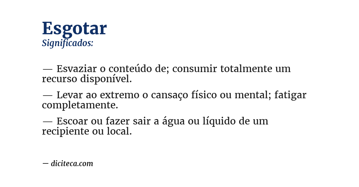 Significado de esgotar